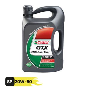 روغن موتور کاسترول مدل gtx cng dual fuel 20w50 sj حجم 4 لیتر